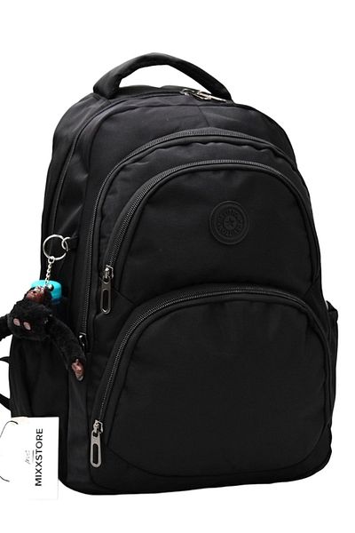 ms mixxstore Unisex Black Satin - Water Repellent Large Size Travel and School Bag / 34600