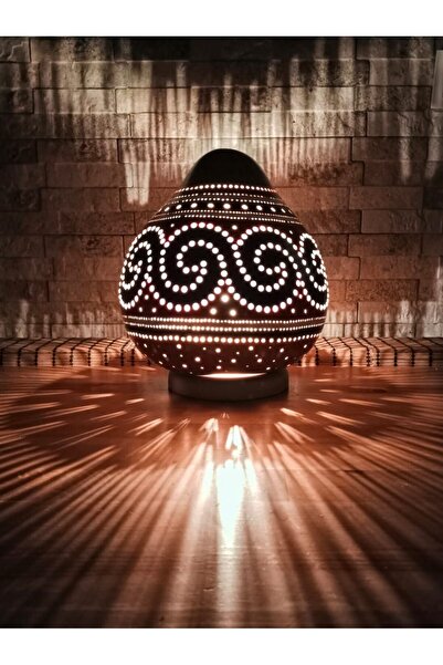 Kabajur Su kabağı otantik lamba , Dekoratif abajur lamba , el yapımı özel tas...