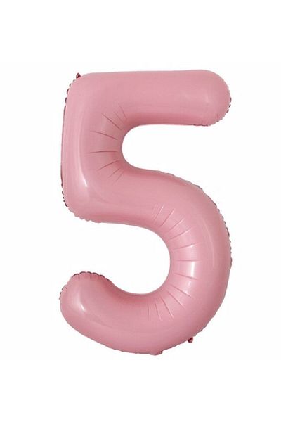 Parti Station Number Foil Balloon Pink Number Balloon Baby Pink 5 Year Old Balloon 76 Cm Number Balloon Flying Balloon Helium Balloon
