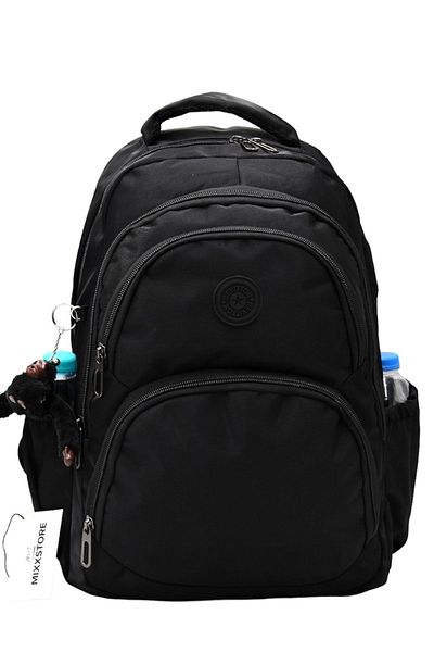 ms mixxstore Unisex Black Satin - Water Repellent Large Size Travel and School Bag / 34600