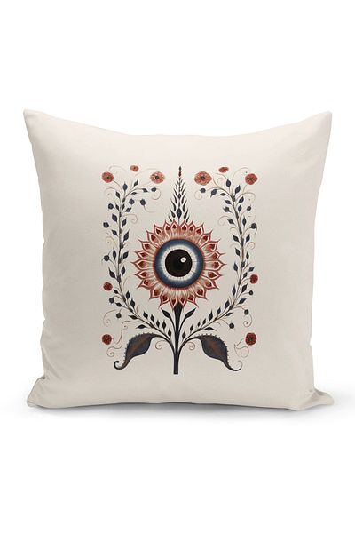 Bertille Home Σειρά Evil Eye - Κάλυμμα μαξιλαριού με ριχτάρι διπλής όψης με ψηφιακή εκτύπωση (Κάλυμμα μαξιλαριού Evil Eye)