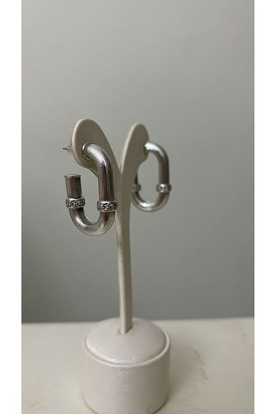 LadyLiJewels Half Hoop Oval Earrings