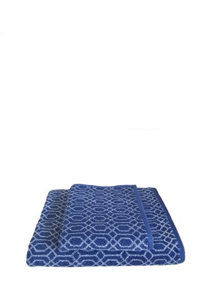 Özdilek Lacivert Diamond Banyo Havlu Seti - 90x150 см+50x90 см