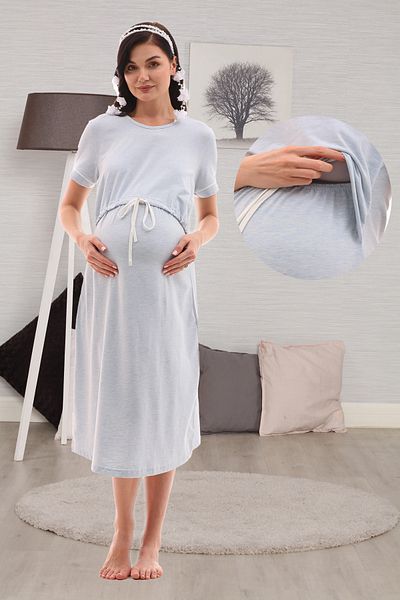 lohusahamile Rochie de maternitate Blue Melange - Caracteristica de alaptare