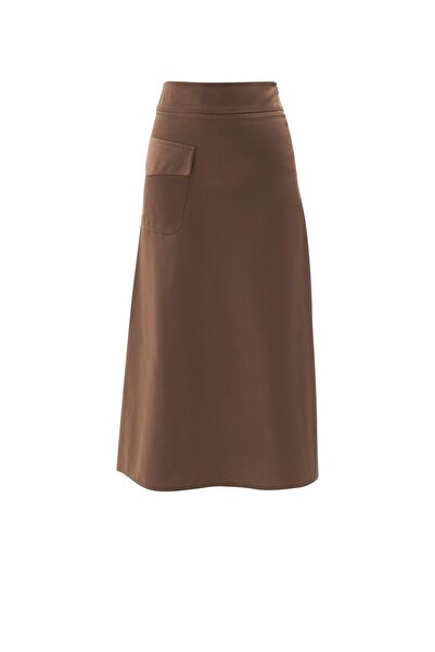 NOK İSTANBUL Street Serisi Tyra Maxi Boy Etek Vizon