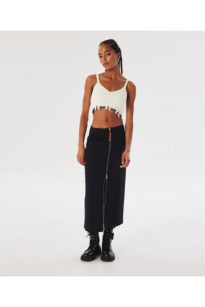Twist Black Woven Skirt