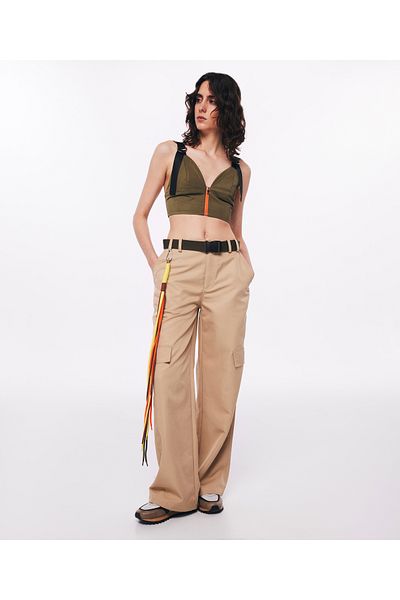 Twist Beige Woven Trousers
