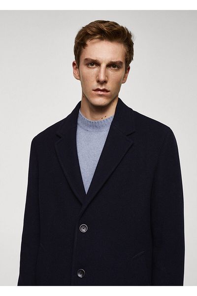 MANGO Woman Ανδρικό παλτό Navy Blue67720628