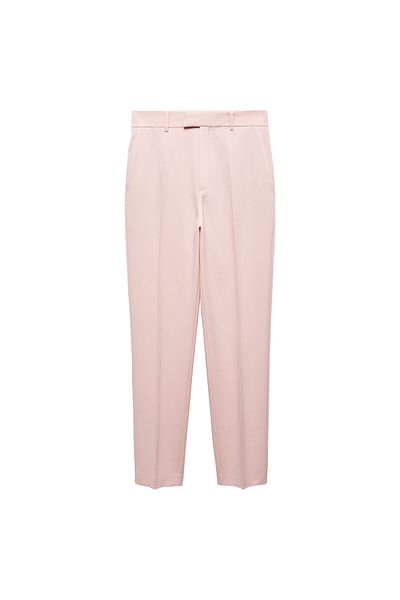 MANGO Woman Pastelově růžové dámské kalhoty -67960666