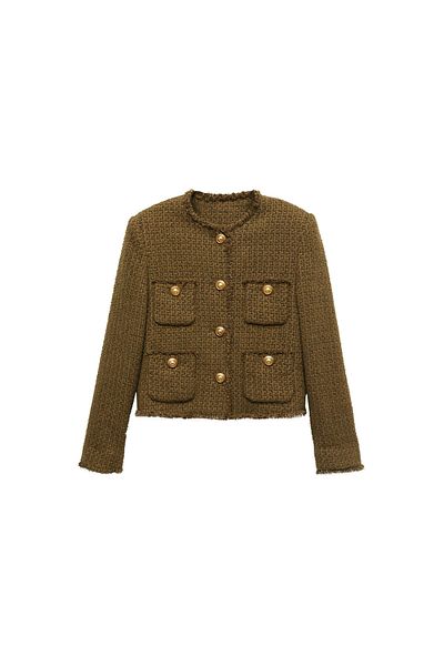 MANGO Women's Khaki Jacket -67873271