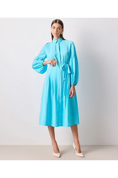 İpekyol Turquoise Woven Dress