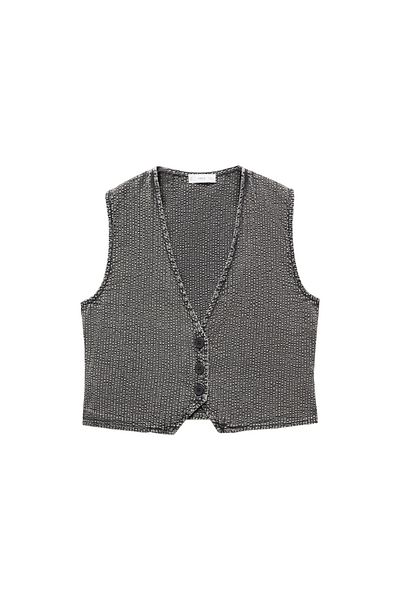 MANGO Woman Girl's Charcoal Vest -67075145
