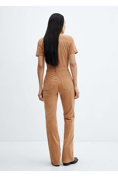 MANGO Dark Camel Women's Jumpsuit -67150256