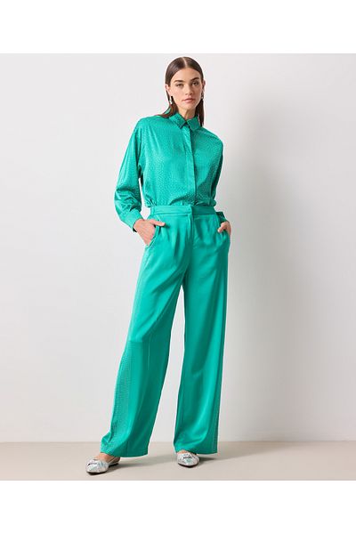 İpekyol Turquoise Woven Trousers