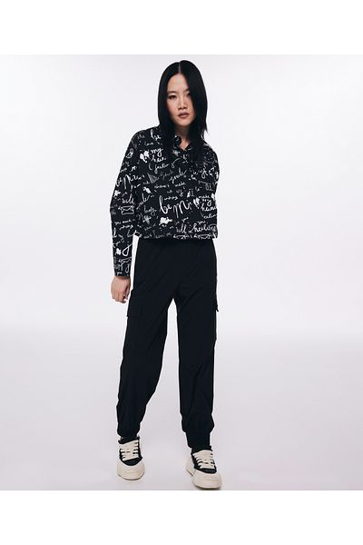 Twist Black Woven Trousers