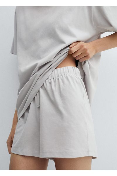 MANGO Hellgraue Damen-Pyjama-Hose - 67065981