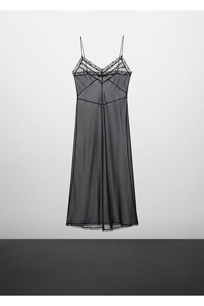 MANGO Woman Γυναικείο Μαύρο Φόρεμα - Μοντέλο57099115