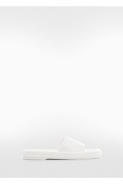 MANGO Γυναικείες Παντόφλες Λευκές 57000345