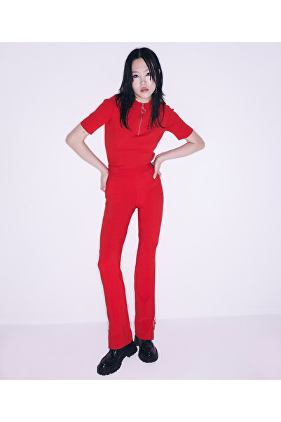 Twist Red Knitted Trousers