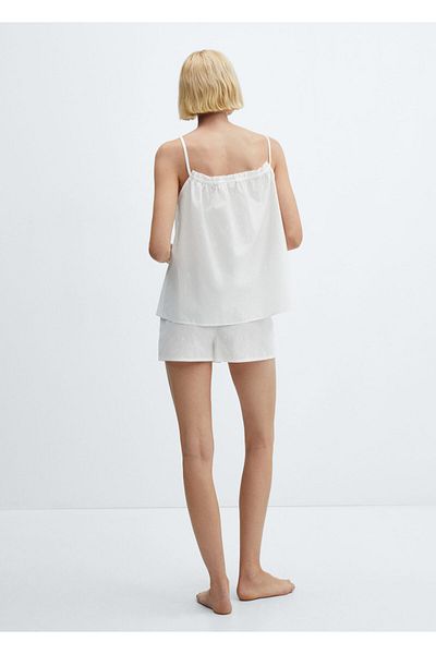 MANGO Weiße Pyjamahose für Damen -67096019