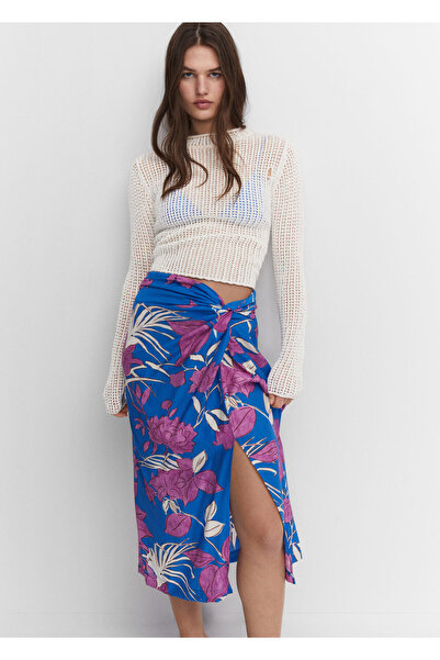 MANGO Woman Mavi Kadın  Etek 57940267