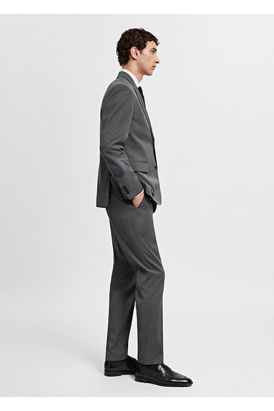 MANGO Men's Gray Blazer Jacket -67170621