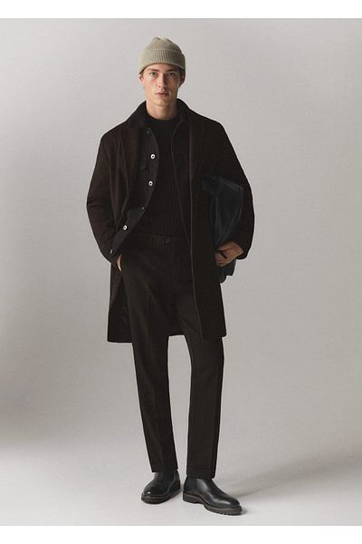 MANGO Woman Men's Coat57935955 - Brown