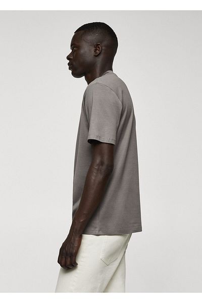 MANGO Men's Gray T-Shirt 57078268