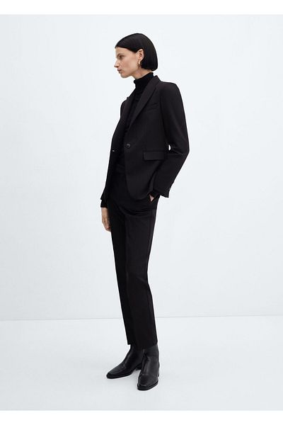 MANGO Woman Women's Black Trousers -67100365