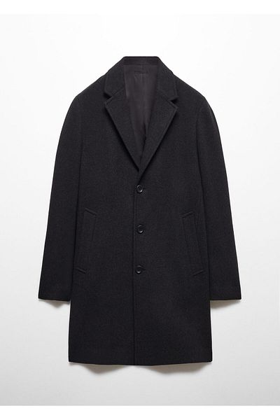 MANGO Woman Men's Coat - Charcoal Color, Model67920628