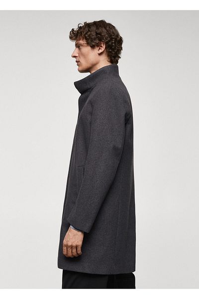 MANGO Płaszcz męski Szary Metal -67820627