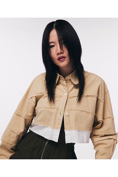 Twist Woven Beige Shirt