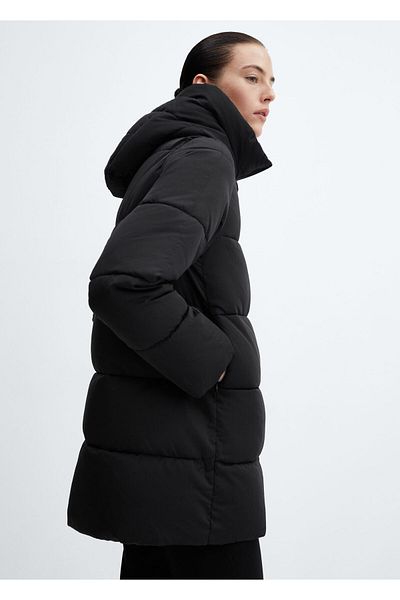 MANGO Schwarzer Mantel für Damen -67170640