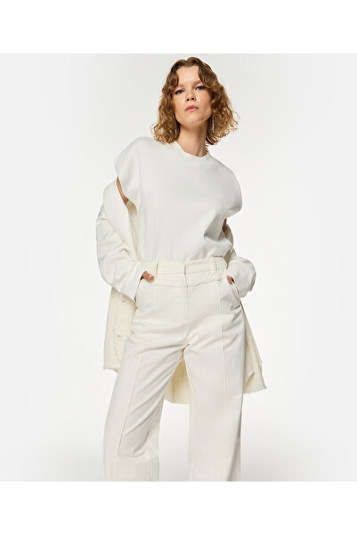 Twist White Woven Trousers