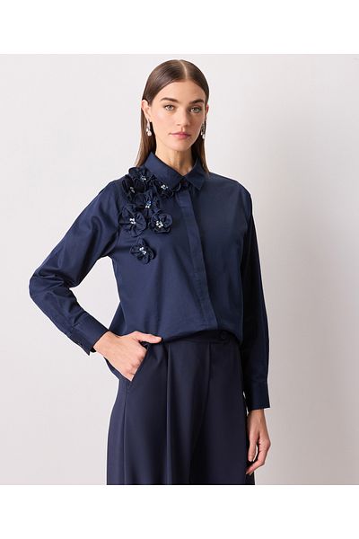 İpekyol Navy Blue Woven Shirt