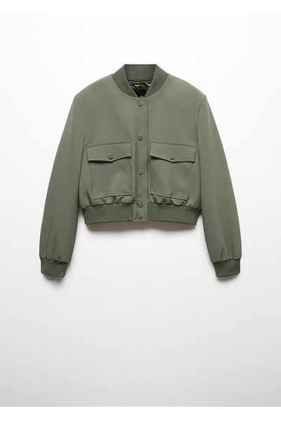 MANGO Women's Khaki Jacket - Model57976019