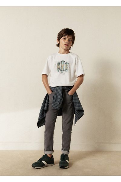 MANGO Boy's Grey Denim Jeans -57902520