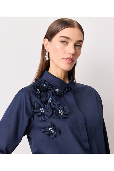 İpekyol Navy Blue Woven Shirt