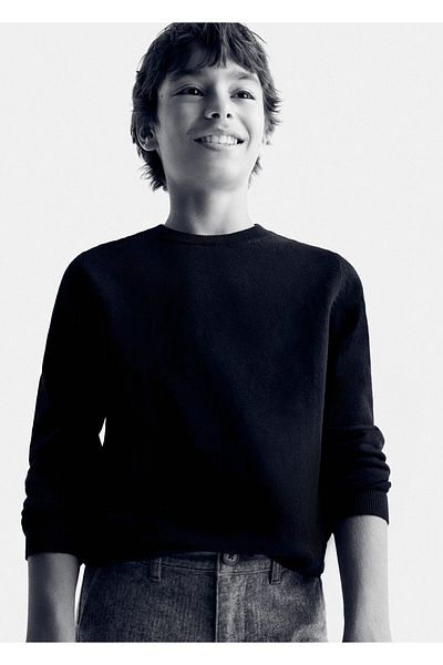MANGO Boy's Black Sweater - Model57913259