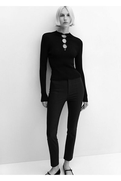 MANGO Women's Black Trousers -67110273