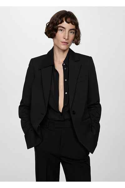 MANGO Woman Women's Black Trousers -67100365