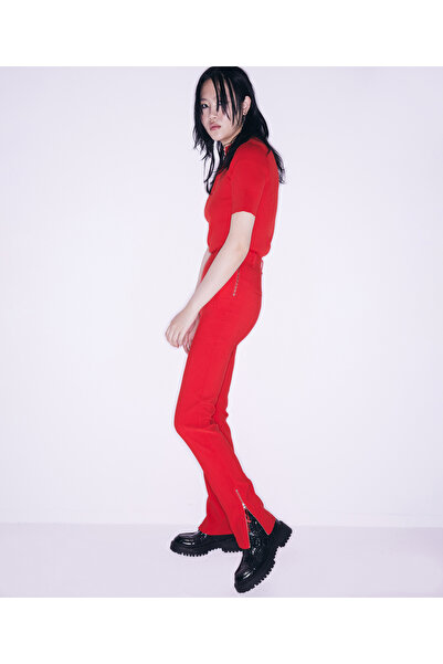 Twist Red Knitted Trousers