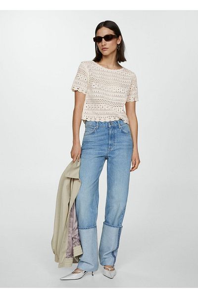 MANGO Woman Knitwear Sweater - Openwork Detail