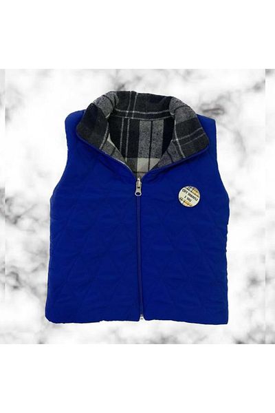 enentekstil Quilted Double Sided Thick Winter Kids Baby Vest - Enen0001080 Blue