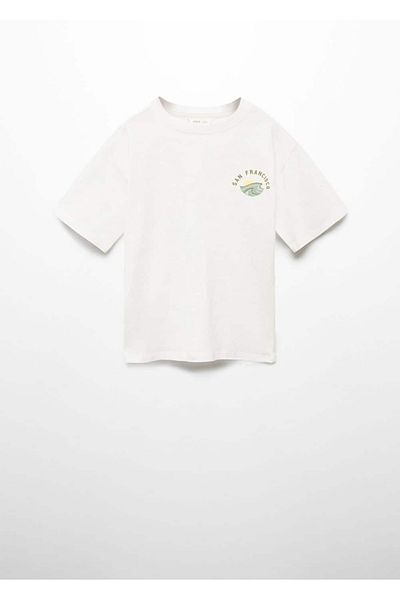 MANGO Kids Βαμβακερό μπλουζάκι με σχέδια
