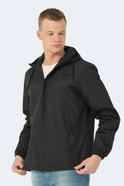 Slazenger Ανδρικό Μαύρο Αδιάβροχο - Με φερμουάρ και λεπτομέρεια τσέπη
