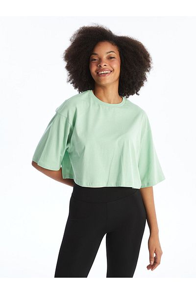 LC Waikiki Crop oversize pentru damă - decolteu, mânecă scurtă