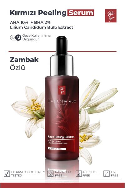 Rue Cremieux Aha & Bha Cilt Tonu Eşitleyici Ve Zambak Özlü Kırmızı Peeling Ci...
