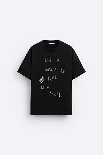 The Champ Clothing Μαύρο Oversize ανδρικό μπλουζάκι - Crew Neck, Printed, Real Life Story Based