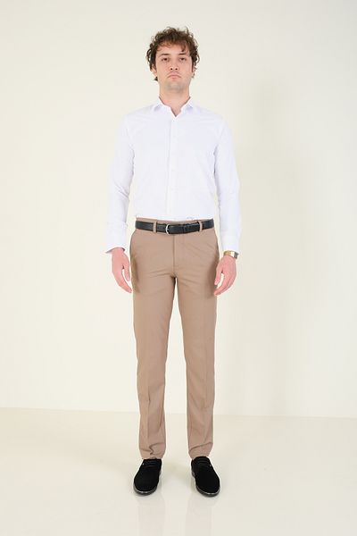 Giyim Dünyası Λευκό Slim Fit Ανδρικό πουκάμισο